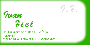 ivan hiel business card